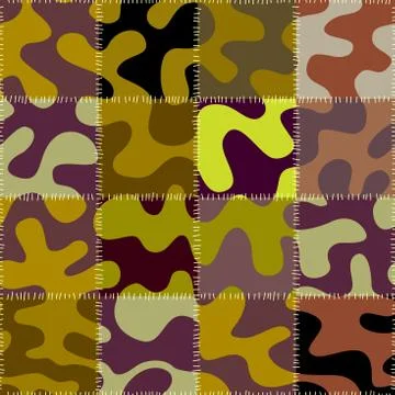 Patchwork textile pattern. Seamless quilting design background. Stock Illustration