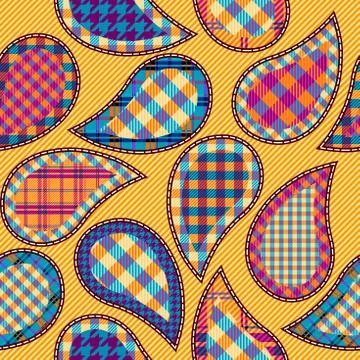 Patchwork textile pattern. Seamless quilting design background. Stock Illustration