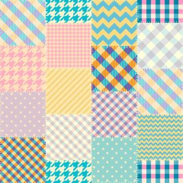 Patchwork textile pattern. Seamless quilting design background. Stock Illustration