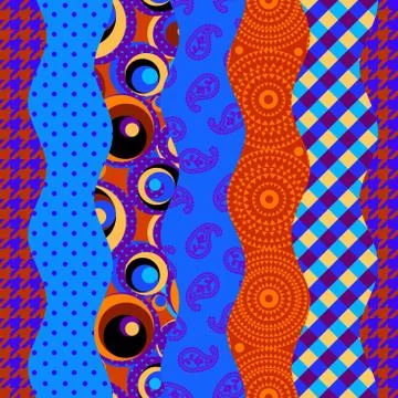 Patchwork textile pattern. Seamless quilting design background. Illustrazione stock