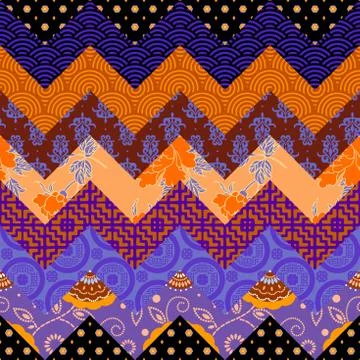 Patchwork textile pattern. Seamless quilting design background. 스톡 일러스트