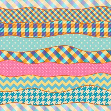 Patchwork textile pattern. Seamless quilting design background. 스톡 일러스트