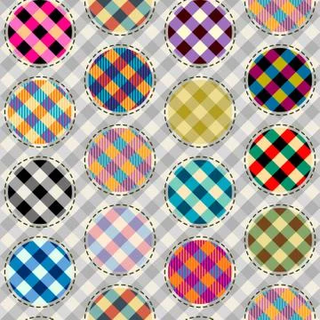 Patchwork textile pattern. Seamless quilting design background. 库存插图
