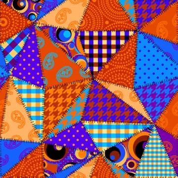 Patchwork textile pattern. Seamless quilting design background. 库存插图