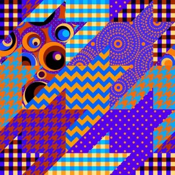 Patchwork textile pattern. Seamless quilting design background. Stock Illustration