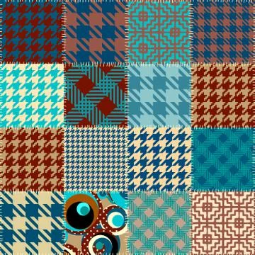 Patchwork textile pattern. Seamless quilting design background. イラスト素材