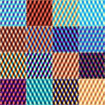 Patchwork textile pattern. Seamless quilting design background. 스톡 일러스트