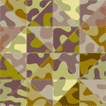 Patchwork textile pattern. Seamless quilting design background. 库存插图