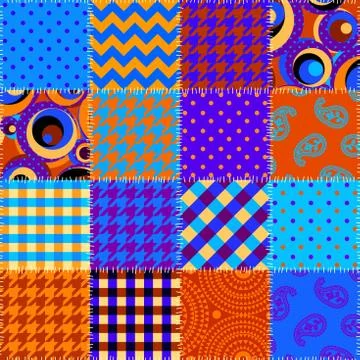 Patchwork textile pattern. Seamless quilting design background. 库存插图