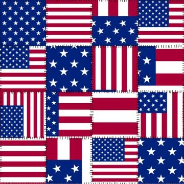 Patchwork textile pattern. Seamless quilting design background. Illustrazione stock