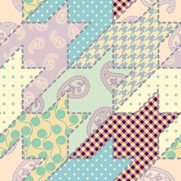 Patchwork textile pattern. Seamless quilting design background. Illustrazione stock