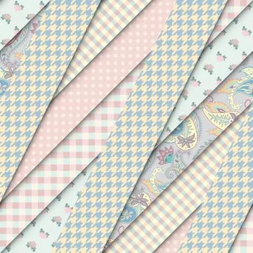 Patchwork textile pattern. Seamless quilting design background. Stockillustratie