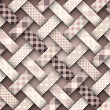 Patchwork textile pattern. Seamless quilting design background. 库存插图