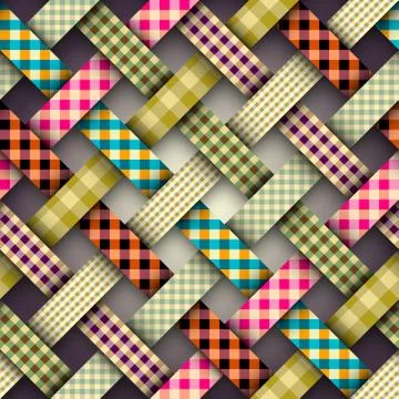 Patchwork textile pattern. Seamless quilting design background. Stockillustratie