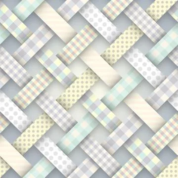 Patchwork textile pattern. Seamless quilting design background. Stock Illustration