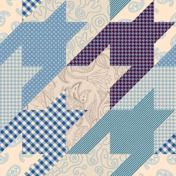 Patchwork textile pattern. Seamless quilting design background. 스톡 일러스트