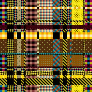 Patchwork textile pattern. Seamless quilting design background. Stock Illustration