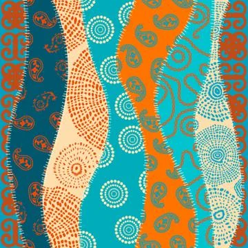 Patchwork textile pattern. Seamless quilting design background. Illustrazione stock