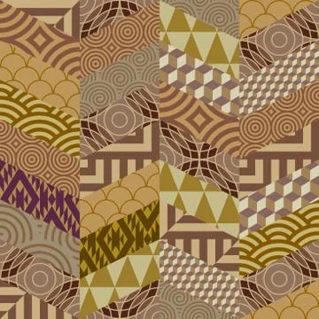 Patchwork textile pattern. Seamless quilting design background. Stock Illustration