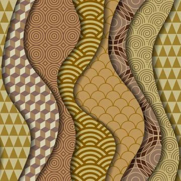 Patchwork textile pattern. Seamless quilting design background. Stockillustratie