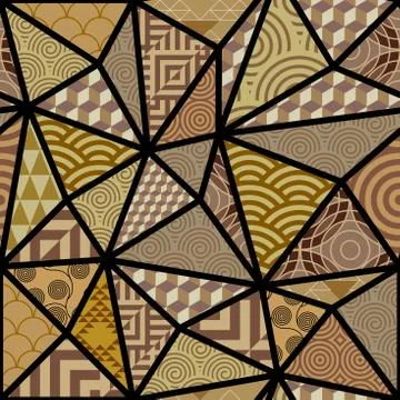 Patchwork textile pattern. Seamless quilting design background. Stock Illustration