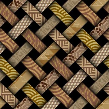 Patchwork textile pattern. Seamless quilting design background. 库存插图