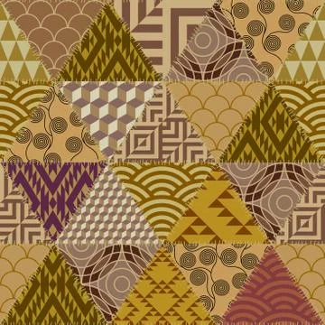 Patchwork textile pattern. Seamless quilting design background. Stock Illustration