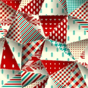 Patchwork textile pattern. Seamless quilting design background. Illustrazione stock