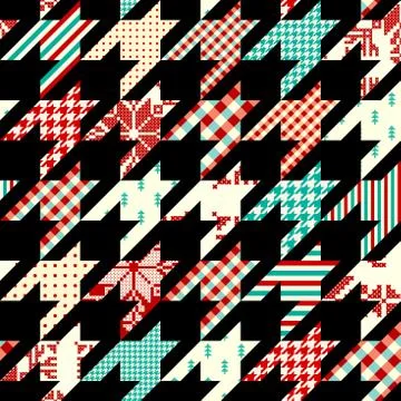 Patchwork textile pattern. Seamless quilting design background. Stockillustratie