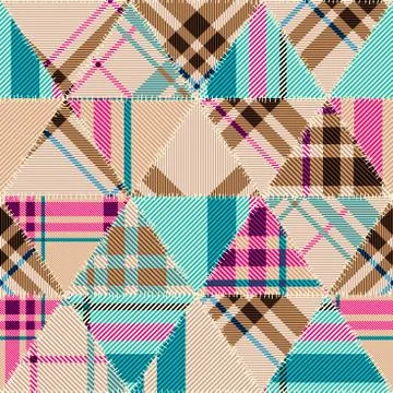 Patchwork textile pattern. Seamless quilting design background. イラスト素材