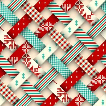 Patchwork textile pattern. Seamless quilting design background. Illustrazione stock