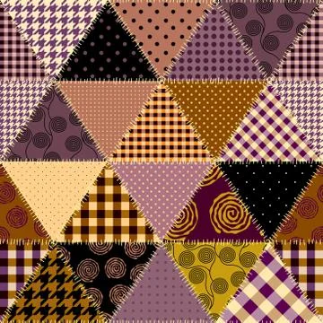 Patchwork textile pattern. Seamless quilting design background. Illustrazione stock
