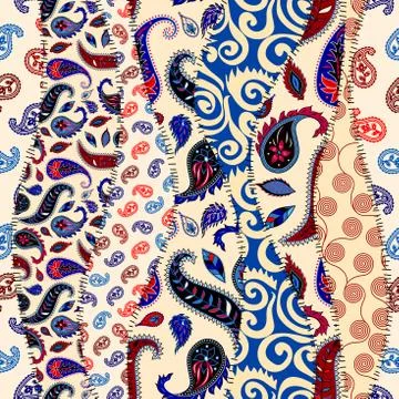 Patchwork textile pattern. Seamless quilting design background. 스톡 일러스트