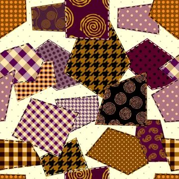 Patchwork textile pattern. Seamless quilting design background. Stockillustratie