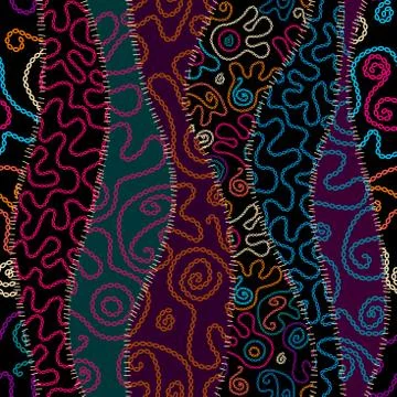 Patchwork textile pattern. Seamless quilting design background. Stock Illustration