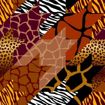 Patchwork textile pattern. Seamless quilting design background. Stock Illustration