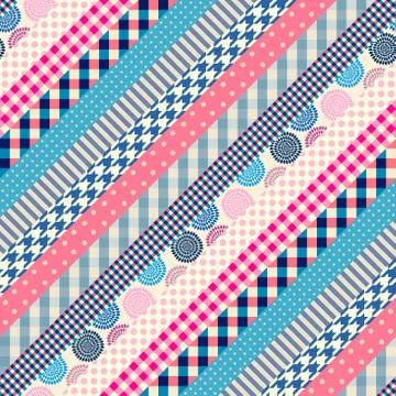 Patchwork textile pattern. Seamless quilting design background. Stockillustratie