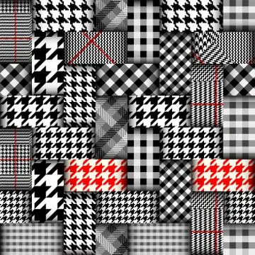 Patchwork textile pattern. Seamless quilting design background. Stockillustratie