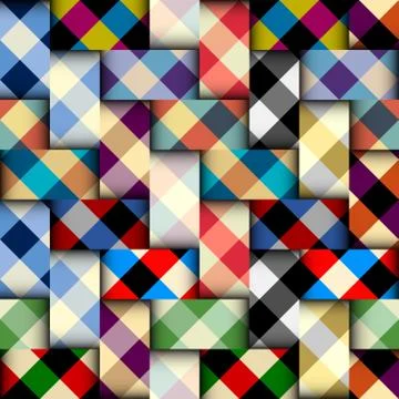 Patchwork textile pattern. Seamless quilting design background. Stockillustratie