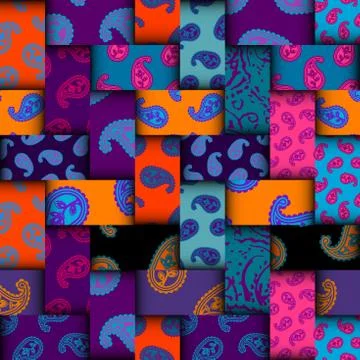 Patchwork textile pattern. Seamless quilting design background. 스톡 일러스트