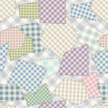 Patchwork textile pattern. Seamless quilting design background. Illustrazione stock