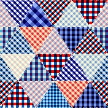 Patchwork textile pattern. Seamless quilting design background. 库存插图