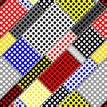 Patchwork textile pattern. Seamless quilting design background. Stockillustratie