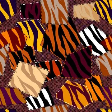 Patchwork textile pattern. Seamless quilting design background. Stock Illustration