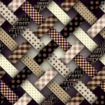 Patchwork textile pattern. Seamless quilting design background. Stock Illustration