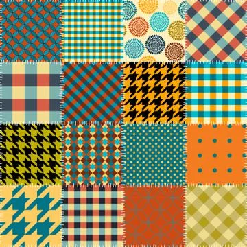 Patchwork textile pattern. Seamless quilting design background. 库存插图