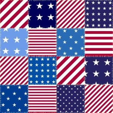 Patchwork textile pattern. Seamless quilting design background. Stock Illustration