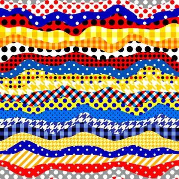 Patchwork textile pattern. Seamless quilting design background. Stock Illustration