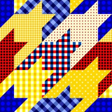 Patchwork textile pattern. Seamless quilting design background. Stock Illustration