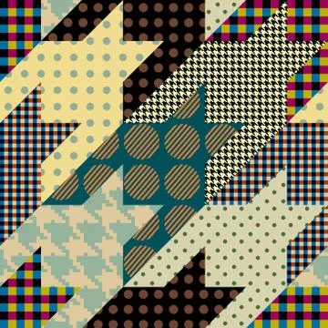 Patchwork textile pattern. Seamless quilting design background. Stock Illustration